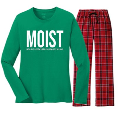 MOIST Because At Least One Person You Know Hates This Word Women's Long Sleeve Flannel Pajama Set 