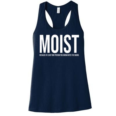 MOIST Because At Least One Person You Know Hates This Word Women's Racerback Tank