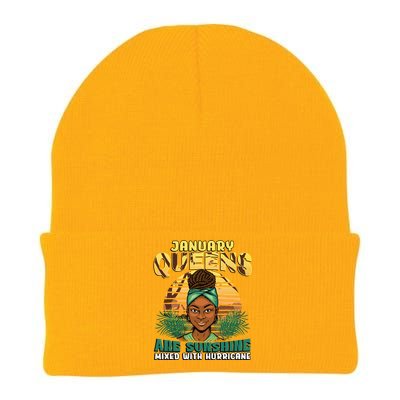 Melanin Birthday Afro January Birthday Capricorn Aquarius Gift Knit Cap Winter Beanie