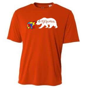 Mama Bear Autism Awareness Sweater Proud Mom Grandma Gift Cooling Performance Crew T-Shirt