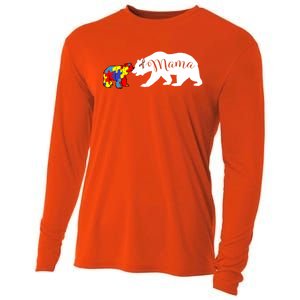 Mama Bear Autism Awareness Sweater Proud Mom Grandma Gift Cooling Performance Long Sleeve Crew