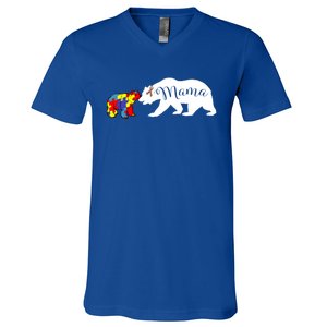 Mama Bear Autism Awareness Sweater Proud Mom Grandma Gift V-Neck T-Shirt