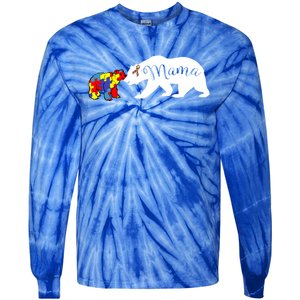 Mama Bear Autism Awareness Sweater Proud Mom Grandma Gift Tie-Dye Long Sleeve Shirt