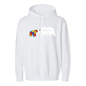 Mama Bear Autism Awareness Sweater Proud Mom Grandma Gift Garment-Dyed Fleece Hoodie