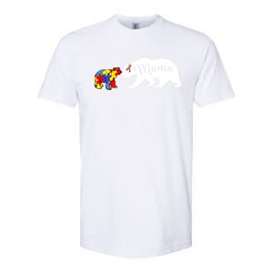 Mama Bear Autism Awareness Sweater Proud Mom Grandma Gift Softstyle CVC T-Shirt