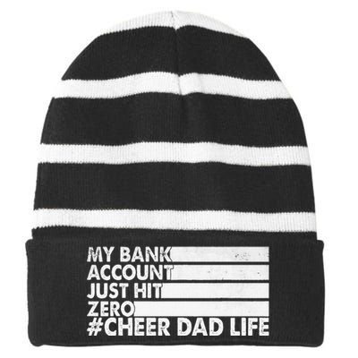 My Bank Account Just Hit Zero Cheer Dad Striped Beanie with Solid Band