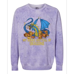 My Books Are Full Of Dragons Gift Idea Trending For Dragon Lover Colorblast Crewneck Sweatshirt