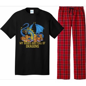 My Books Are Full Of Dragons Gift Idea Trending For Dragon Lover Pajama Set