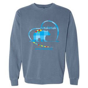 Mama Bear Autism Awareness Mom Mother Funny Gift 'S Meaningful Gift Garment-Dyed Sweatshirt