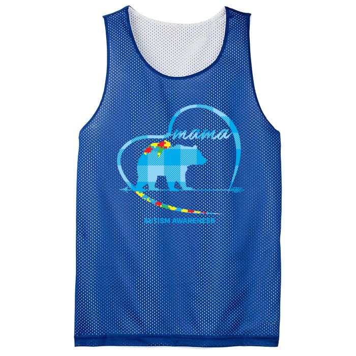 Mama Bear Autism Awareness Mom Mother Funny Gift 'S Meaningful Gift Mesh Reversible Basketball Jersey Tank