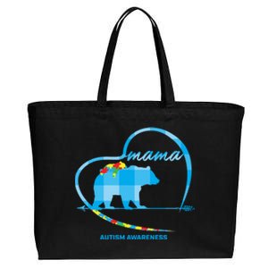 Mama Bear Autism Awareness Mom Mother Funny Gift 'S Meaningful Gift Cotton Canvas Jumbo Tote