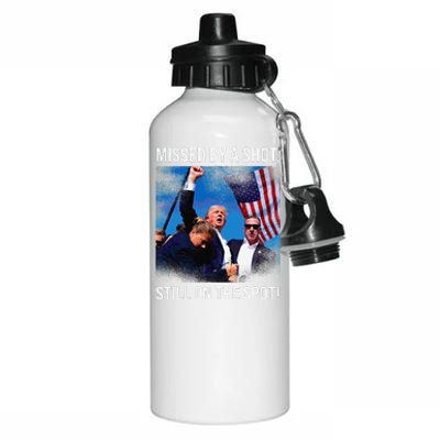 Missed By A Shot Donald Trump Historical Moment Aluminum Water Bottle 