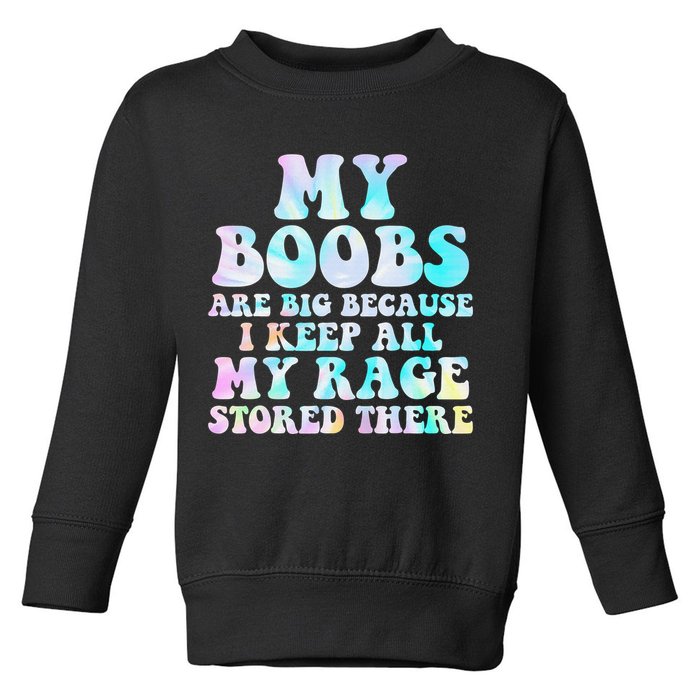 My Boobs Are Big Because I Keep All My Rage Stored There Toddler Sweatshirt