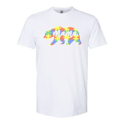 Mama Bear Autism Gift For Autism Awareness Mom Gift Softstyle® CVC T-Shirt