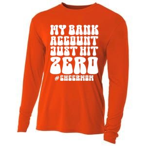 My Bank Account Just Hit Zero Cheer Mom Cheerleader Groovy Gift Cooling Performance Long Sleeve Crew