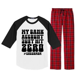 My Bank Account Just Hit Zero Cheer Mom Cheerleader Groovy Gift Raglan Sleeve Pajama Set