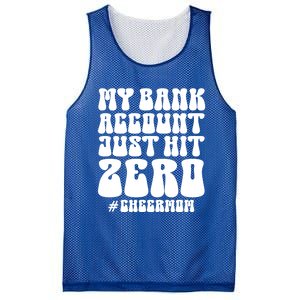 My Bank Account Just Hit Zero Cheer Mom Cheerleader Groovy Gift Mesh Reversible Basketball Jersey Tank