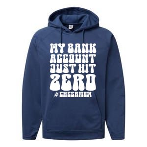 My Bank Account Just Hit Zero Cheer Mom Cheerleader Groovy Gift Performance Fleece Hoodie