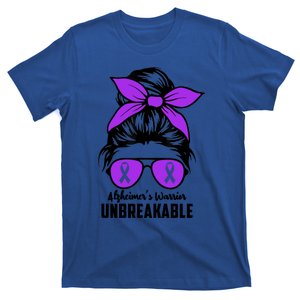 Messy Bun Alzheimer’s Warrior Unbreakable Awareness Month Gift T-Shirt