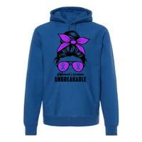 Messy Bun Alzheimer’s Warrior Unbreakable Awareness Month Gift Premium Hoodie