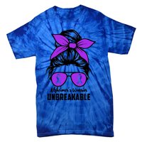 Messy Bun Alzheimer’s Warrior Unbreakable Awareness Month Gift Tie-Dye T-Shirt