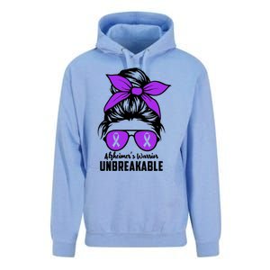 Messy Bun Alzheimer’s Warrior Unbreakable Awareness Month Gift Unisex Surf Hoodie