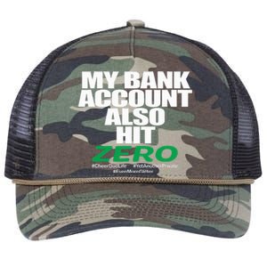 My Bank Account Also Hit Zero Retro Rope Trucker Hat Cap