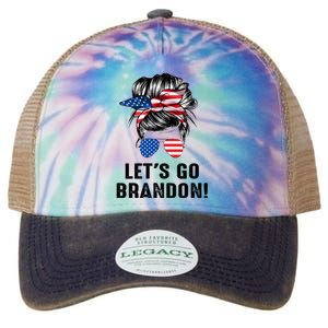 Messy Bun American Flag Let's Go Brandon Legacy Tie Dye Trucker Hat