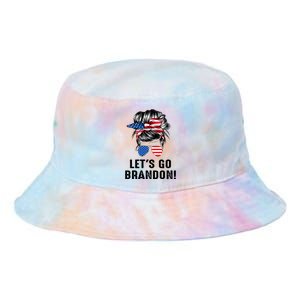 Messy Bun American Flag Let's Go Brandon Tie Dye Newport Bucket Hat