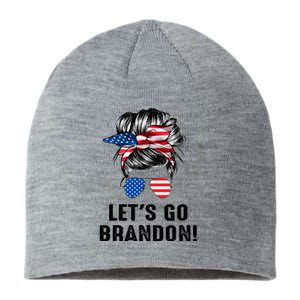 Messy Bun American Flag Let's Go Brandon Sustainable Beanie