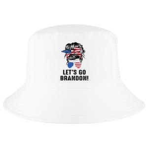 Messy Bun American Flag Let's Go Brandon Cool Comfort Performance Bucket Hat