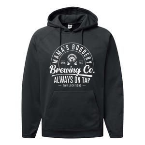 MamaS Boobery Brewing Co New Mom Breastfeeding Funny Performance Fleece Hoodie