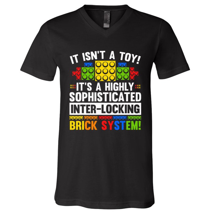 Master Builder Bricks Blocks Play Toy V-Neck T-Shirt