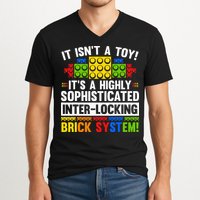 Master Builder Bricks Blocks Play Toy V-Neck T-Shirt