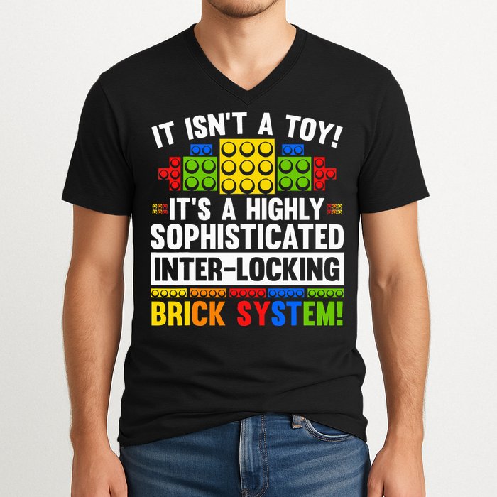 Master Builder Bricks Blocks Play Toy V-Neck T-Shirt