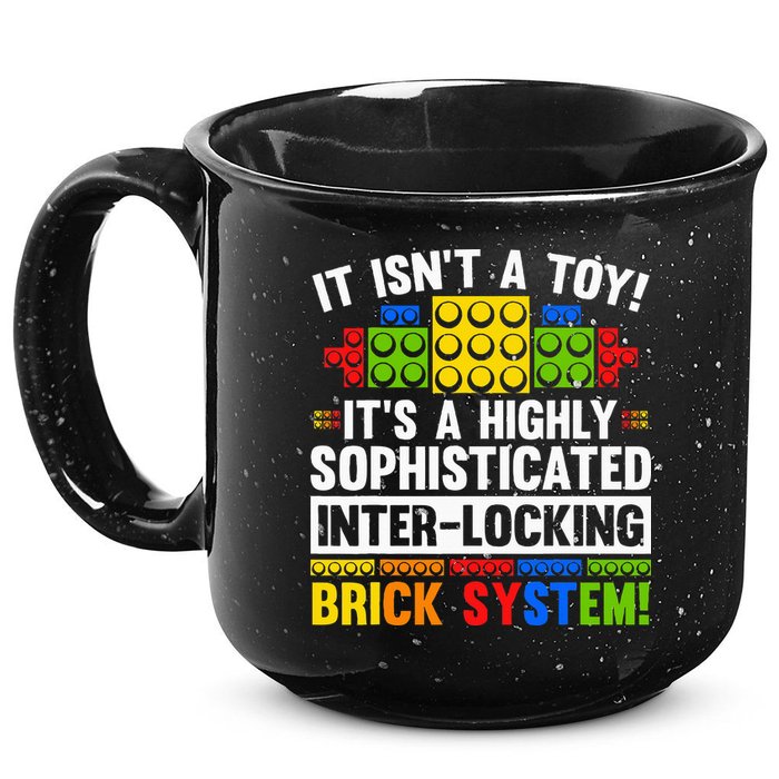 Master Builder Bricks Blocks Play Toy 15oz Campfire Ceramic Mug