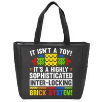 Master Builder Bricks Blocks Play Toy Zip Tote Bag