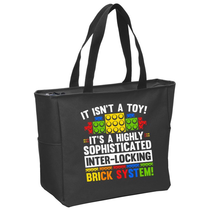 Master Builder Bricks Blocks Play Toy Zip Tote Bag