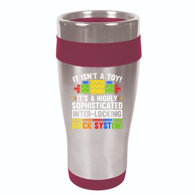 Master Builder Bricks Blocks Play Toy 16oz Travel Tumbler