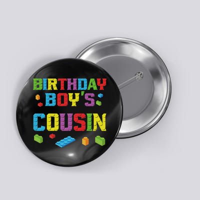 Master Builder Birthday Boy's Cousin Building Bricks Blocks Button
