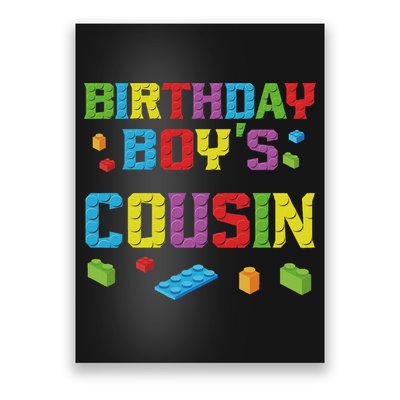 Master Builder Birthday Boy's Cousin Building Bricks Blocks Poster