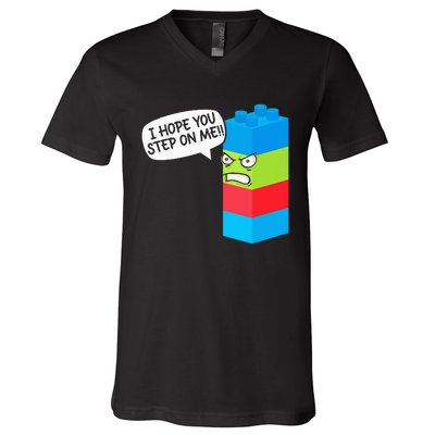 Master Builder Bricks Blocks Play Toy V-Neck T-Shirt