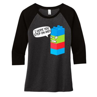 Master Builder Bricks Blocks Play Toy Women's Tri-Blend 3/4-Sleeve Raglan Shirt