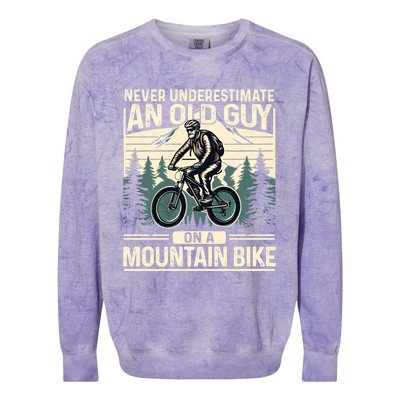 Mountain Bike Bicycle Lovers FatherS Day Gift For Dad Gift Colorblast Crewneck Sweatshirt