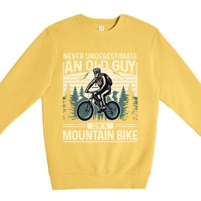 Mountain Bike Bicycle Lovers FatherS Day Gift For Dad Gift Premium Crewneck Sweatshirt