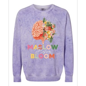 Maslow before bloom Psychology groovy wavy therapy counselor Colorblast Crewneck Sweatshirt