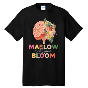 Maslow before bloom Psychology groovy wavy therapy counselor Tall T-Shirt