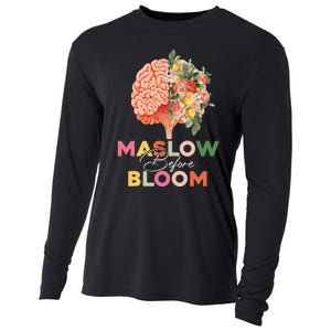 Maslow before bloom Psychology groovy wavy therapy counselor Cooling Performance Long Sleeve Crew