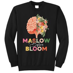 Maslow before bloom Psychology groovy wavy therapy counselor Tall Sweatshirt