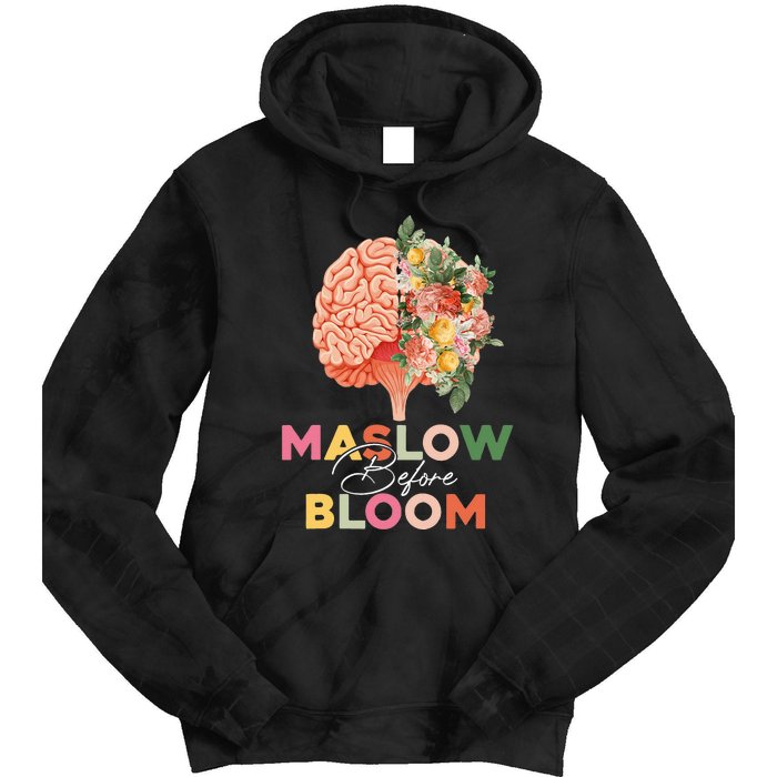 Maslow before bloom Psychology groovy wavy therapy counselor Tie Dye Hoodie